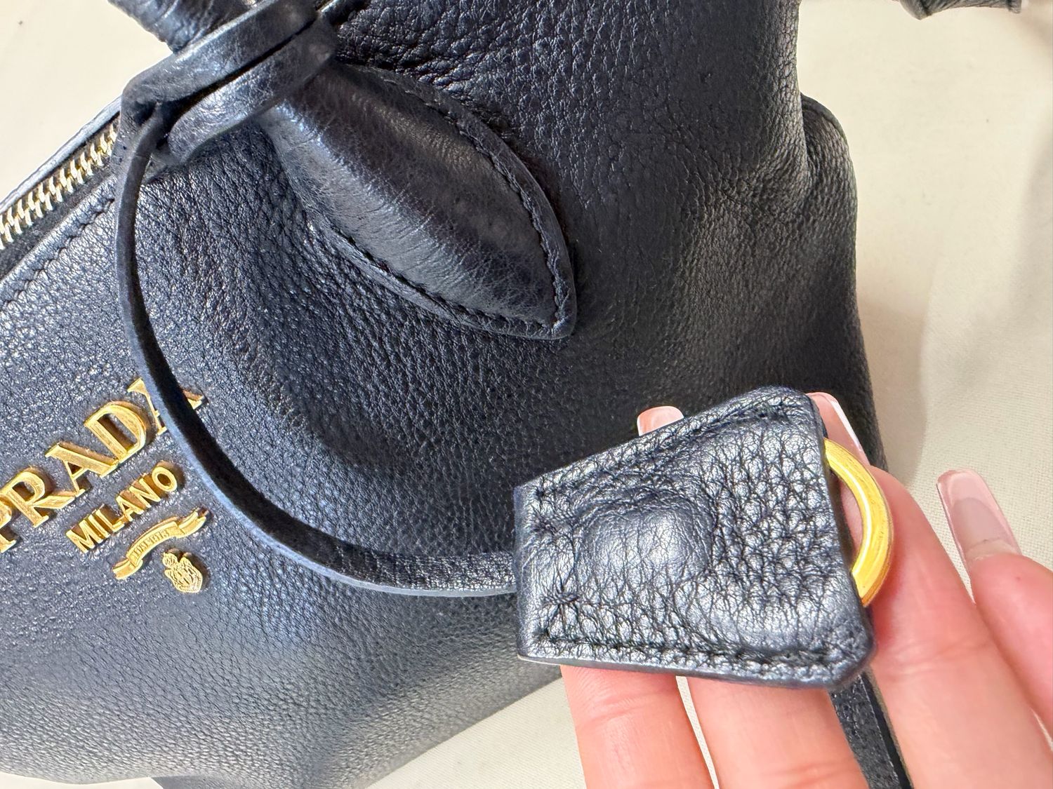 Prada Vitello Daino Crossbody Messenger Sling in Black