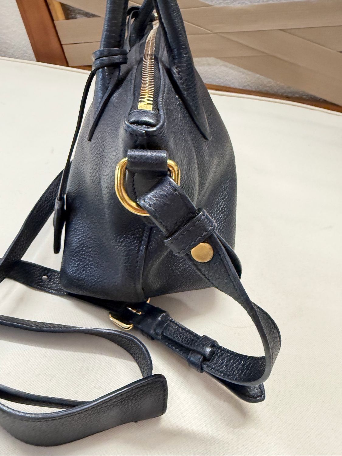 Prada Vitello Daino Crossbody Messenger Sling in Black