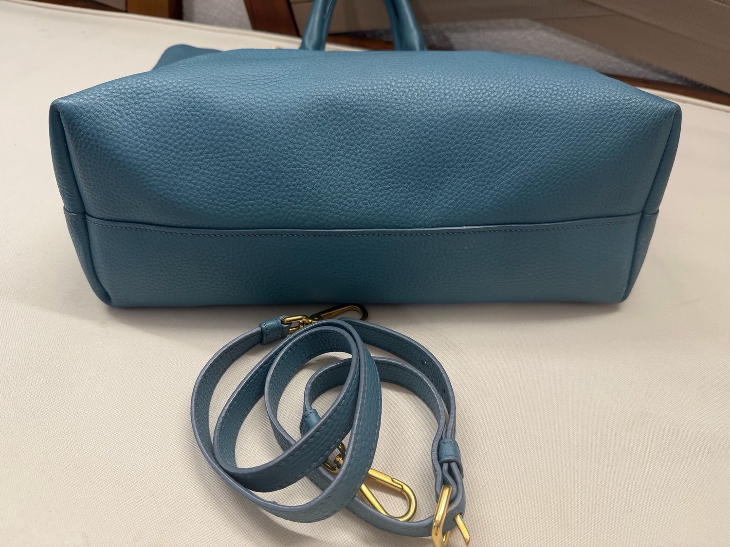 Prada Vitello Daino Pebbled Leather Shopper Sling