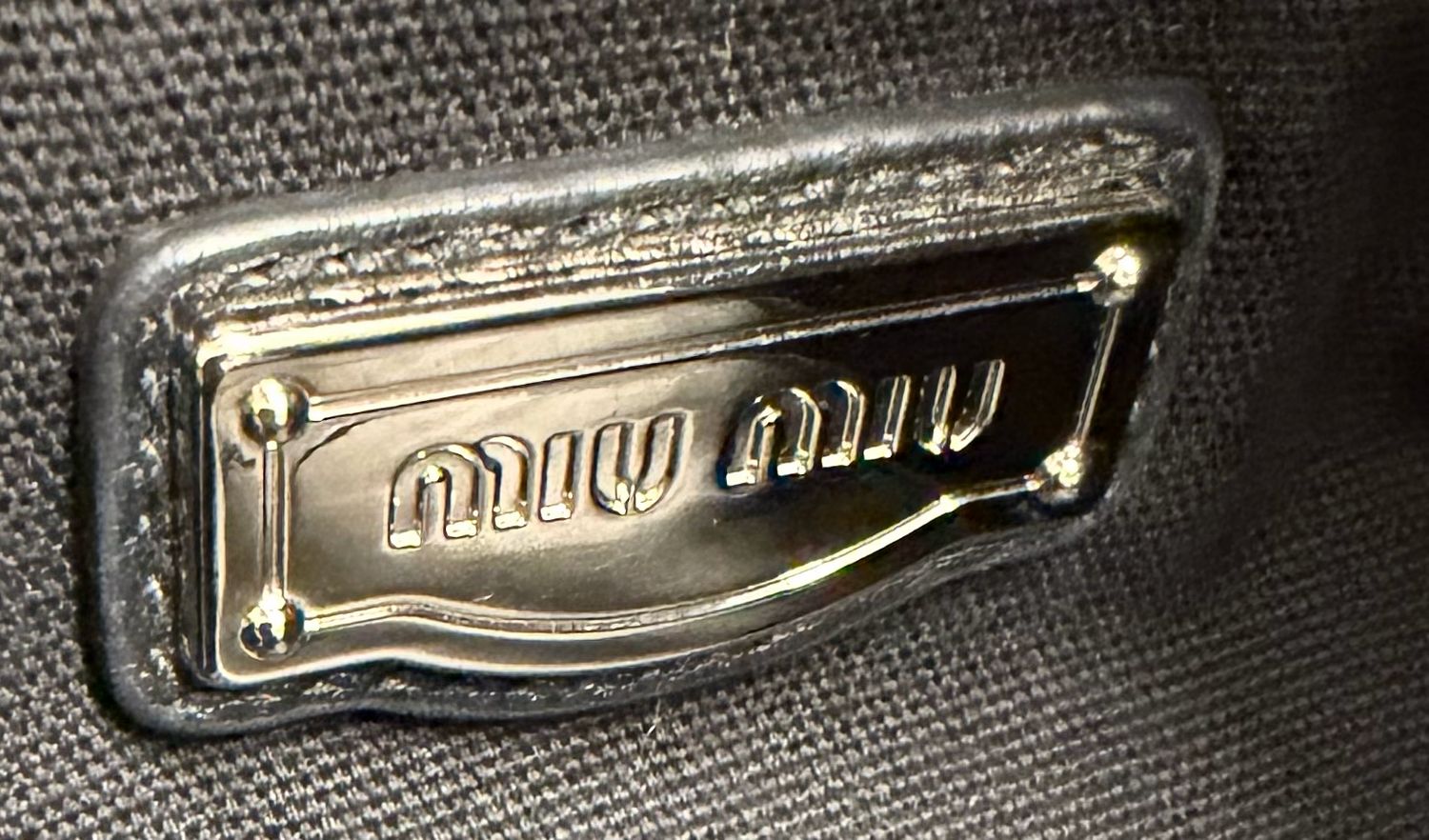 Miumiu Soft Calf Leather Shopper Tote Vertical in Black