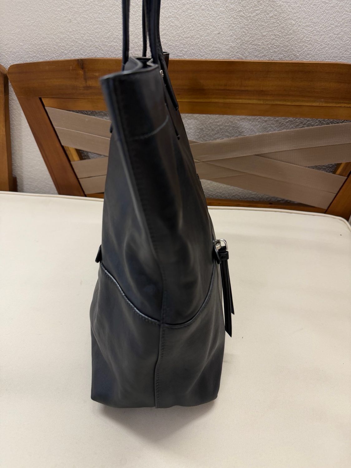 Miumiu Soft Calf Leather Shopper Tote Vertical in Black