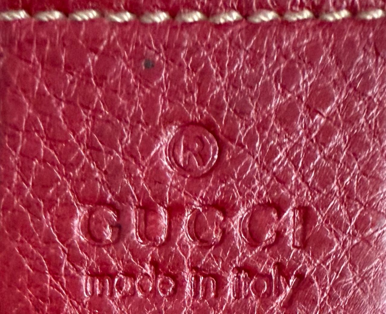 Gucci Leather Bowler Tote Shoulder in Red