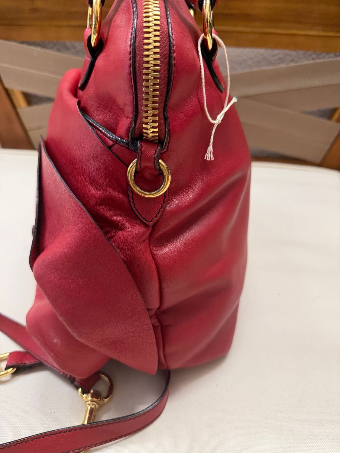Valentino Petale Red Leather Sling Bag