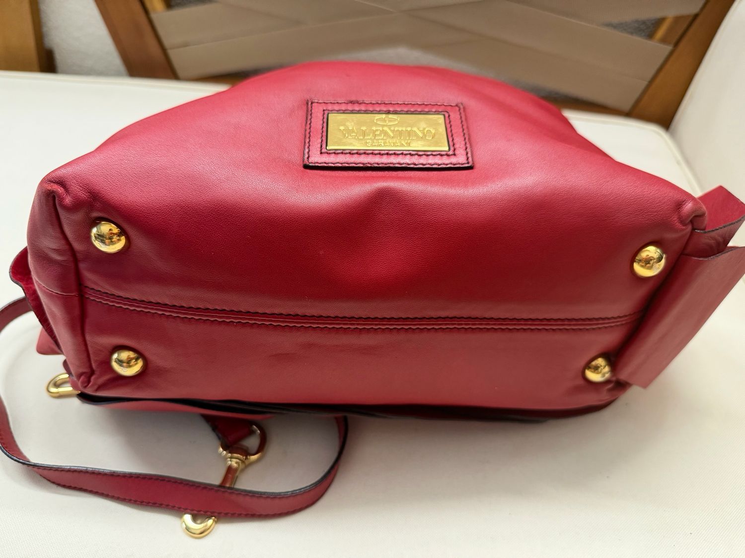 Valentino Petale Red Leather Sling Bag