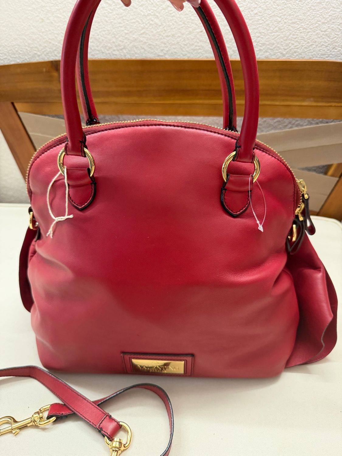 Valentino Petale Red Leather Sling Bag