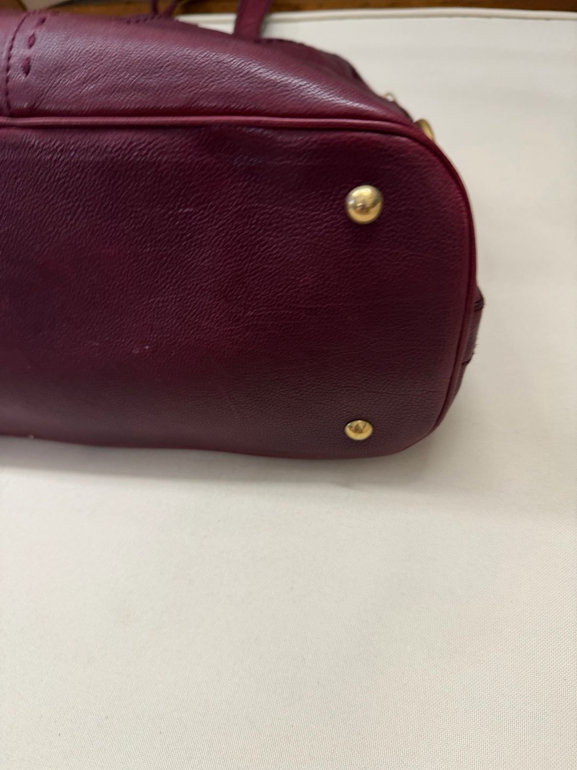 Yves Saint Laurent Muse Leather Tote in Burgundy