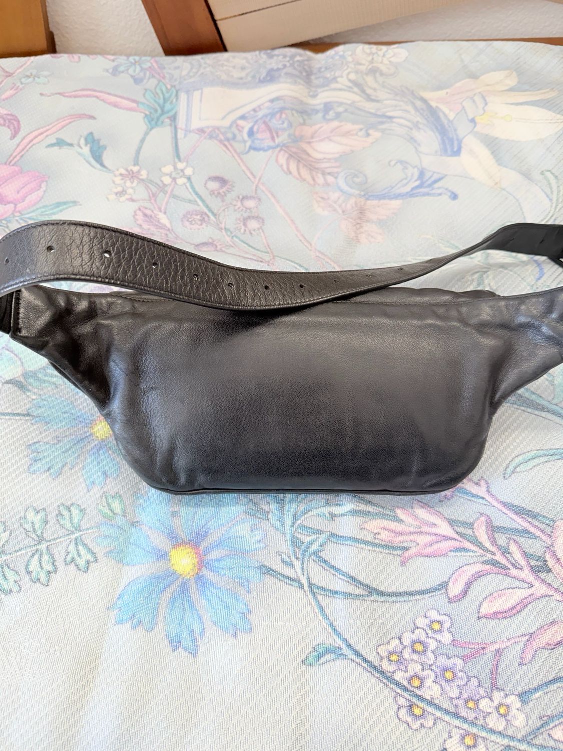 Yves Saint Laurent Lambskin Bum Bag in Black