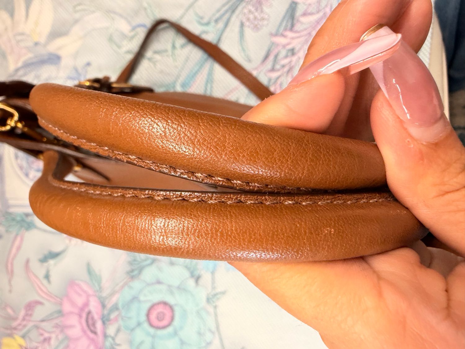 Prada Pebbled Leather Vitello Daino Convertible Tote Messenger in Brown