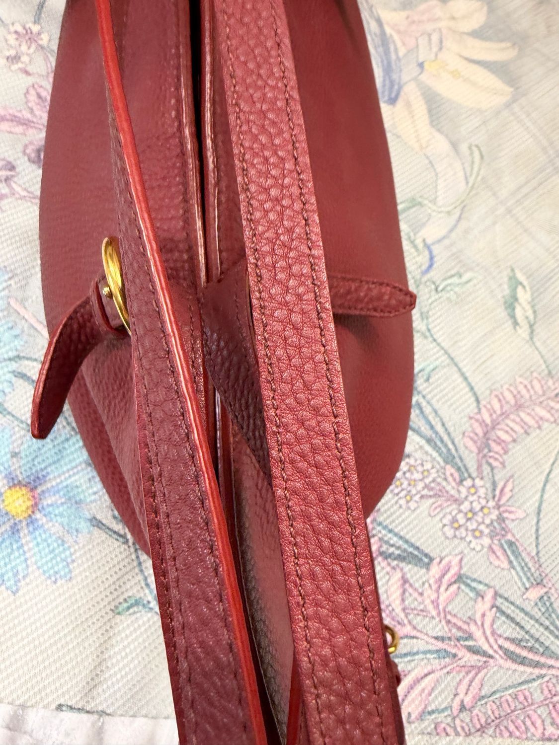 Miu Miu Pebbled Leather Shopper Tote Crossbody Sling 