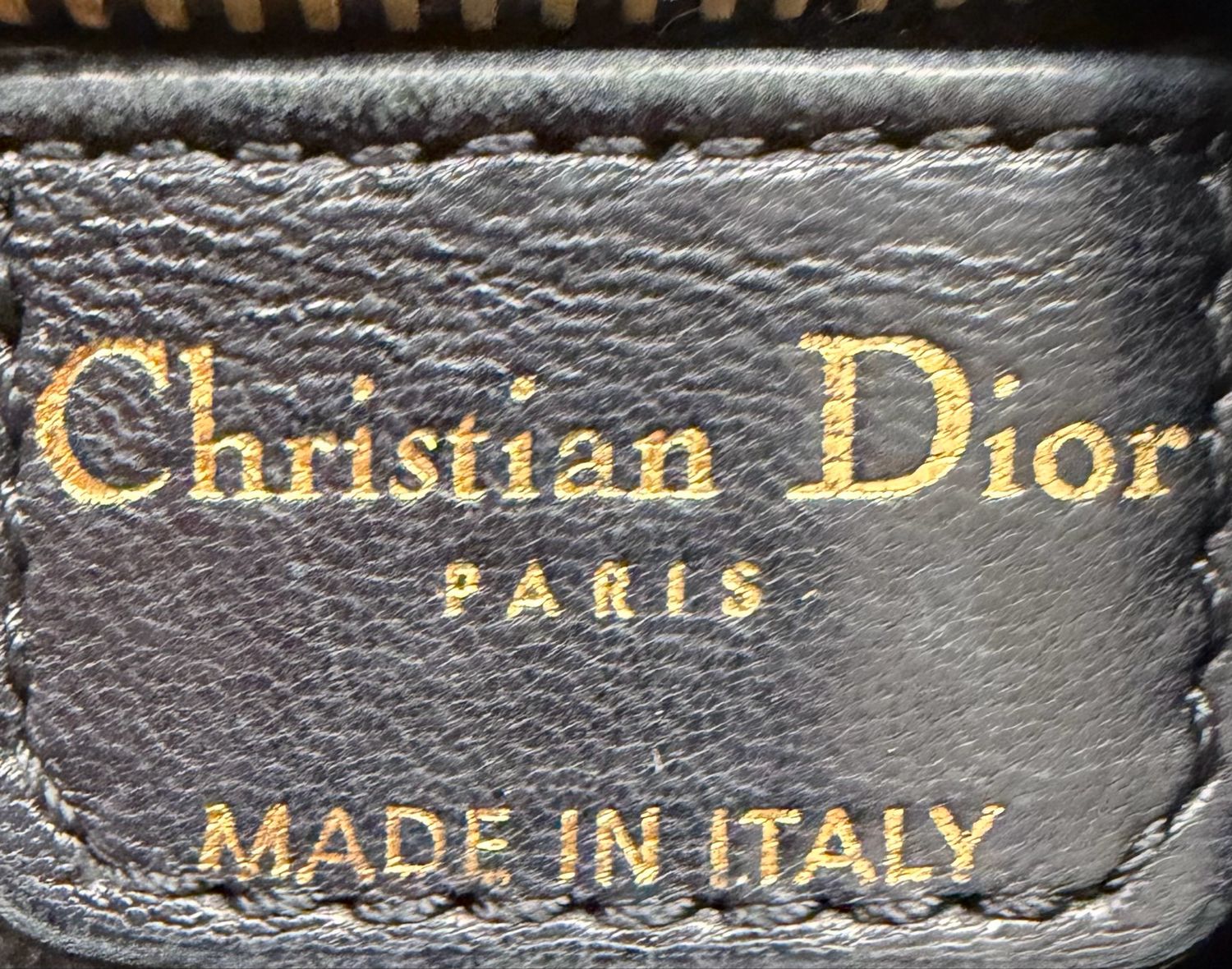 Christian Dior Cannage Quilted Lambskin Tote in Black