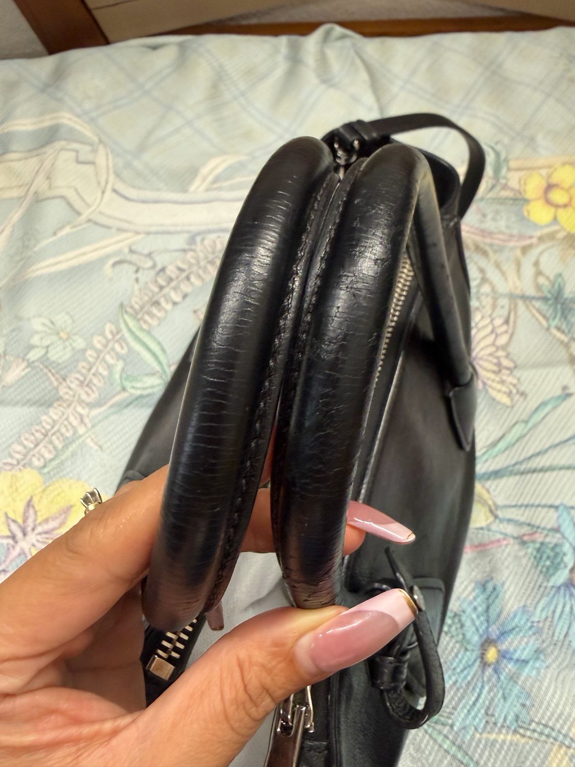 Prada Glace Calfskin Twin Tote Crossbody Sling in Black