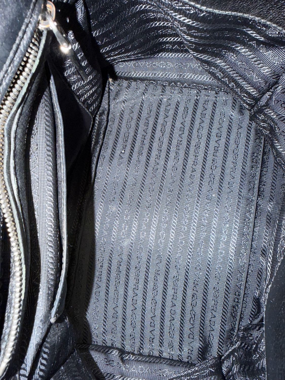 Prada Glace Calfskin Twin Tote Crossbody Sling in Black