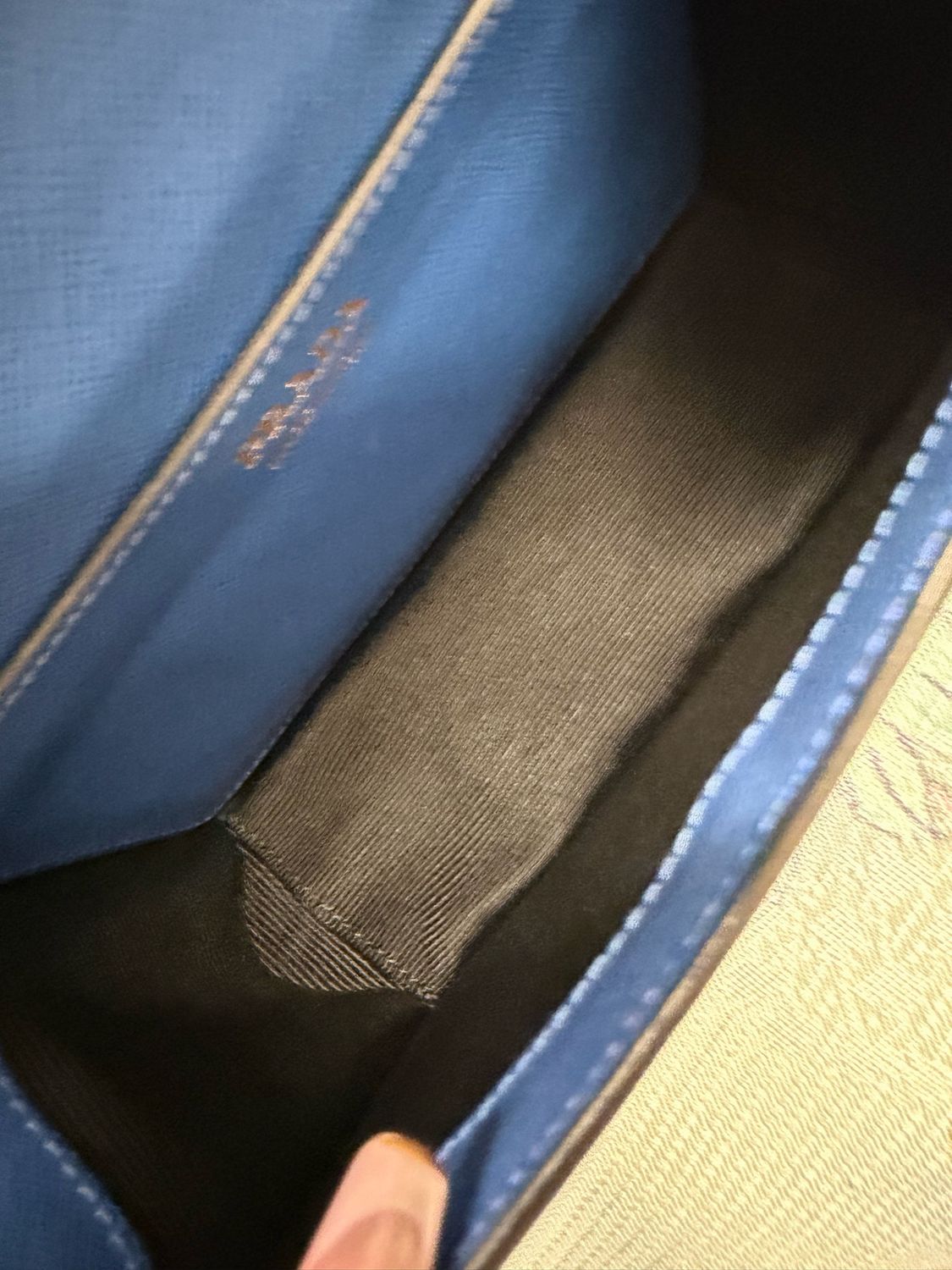 Prada Saffiano Turnlock Flap Messenger Crossbody Blue Chain Strap