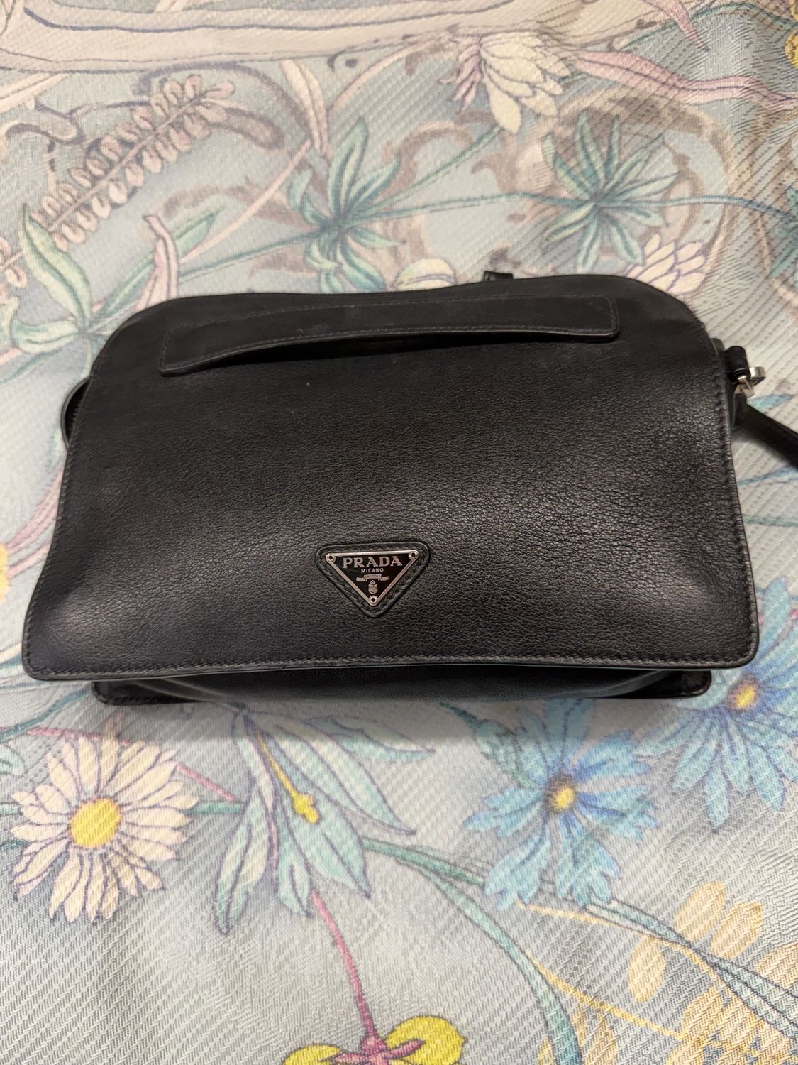 Prada Borsello Leather Clutch in Black