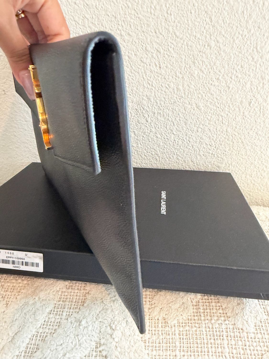 Yves Saint Laurent Flap Clutch in Black