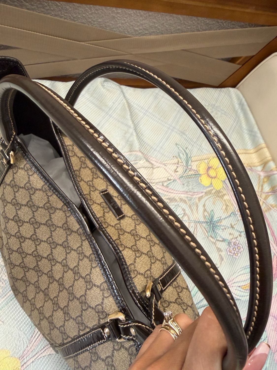 Gucci Monogram Joy Tote Medium in Dark Brown