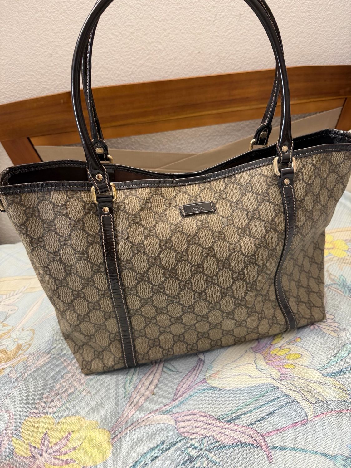 Gucci Monogram Joy Tote Medium in Dark Brown