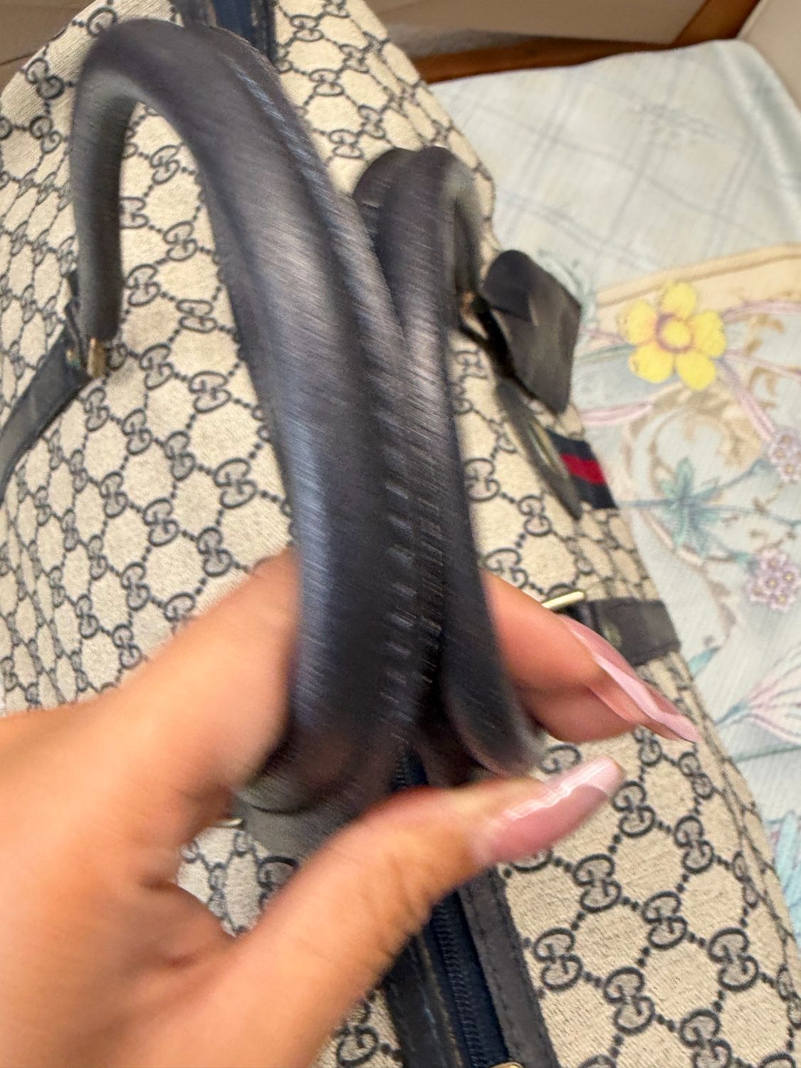 Gucci Supreme Boston Bowler Vintage Web Travel Satchel