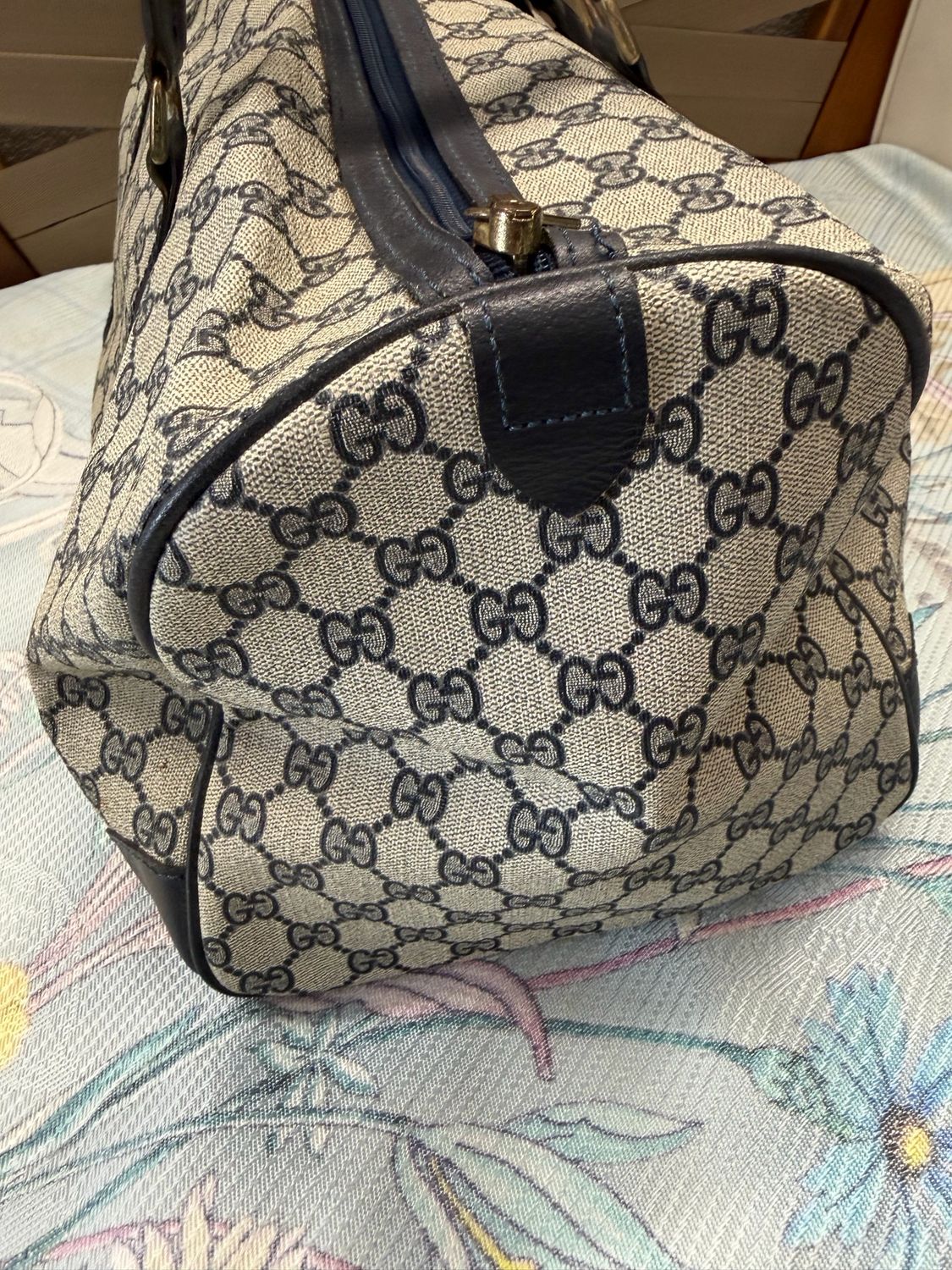 Gucci Supreme Boston Bowler Vintage Web Travel Satchel