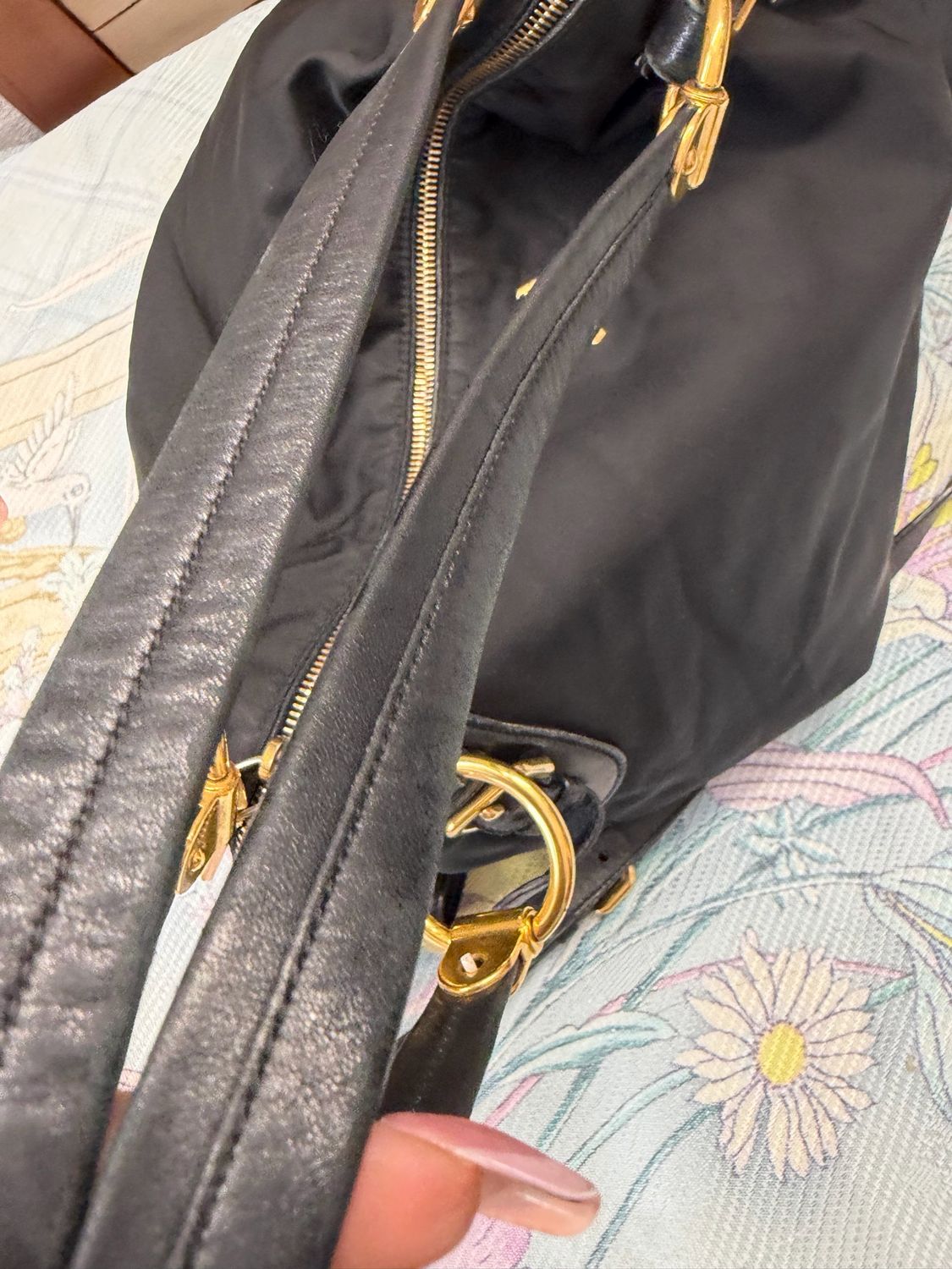 Prada Tessuto Nylon Tote Convertible Sling in Black