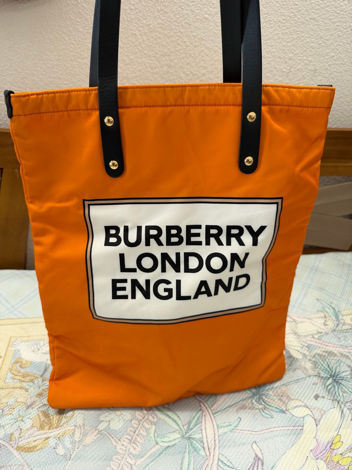 Burberry Nylon Tote Orange Shoulder