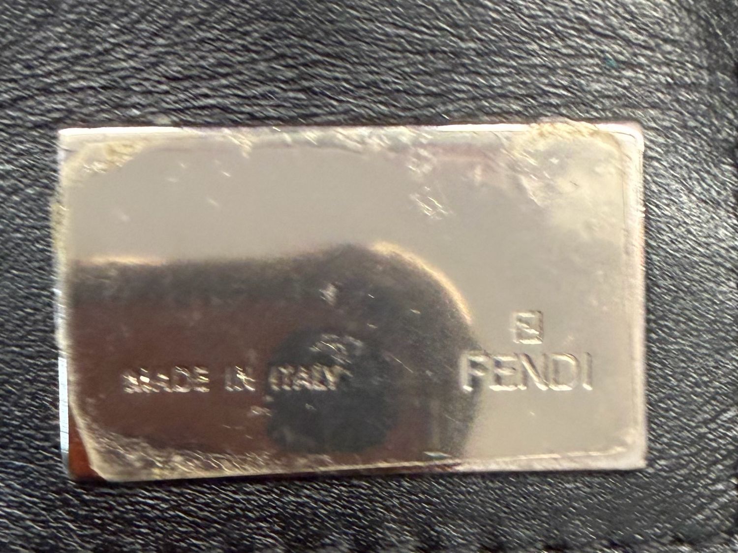 Fendi Zucchino Flap Canvas Vitello Shoulder Bag