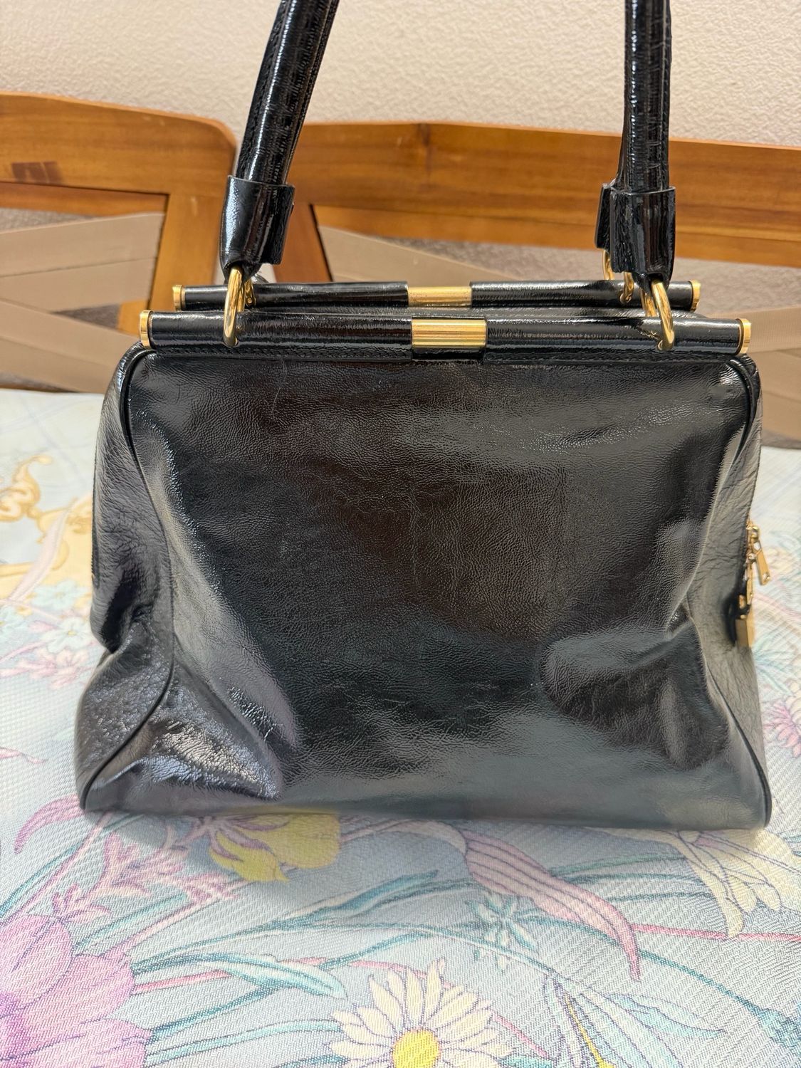 Yves Saint Laurent Majorelle Satchel Tote Top Handle in Black