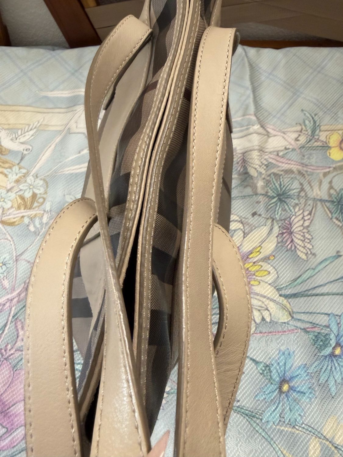 Burberry Haymarket Smoke Check Marlow Tote Shoulder Bag