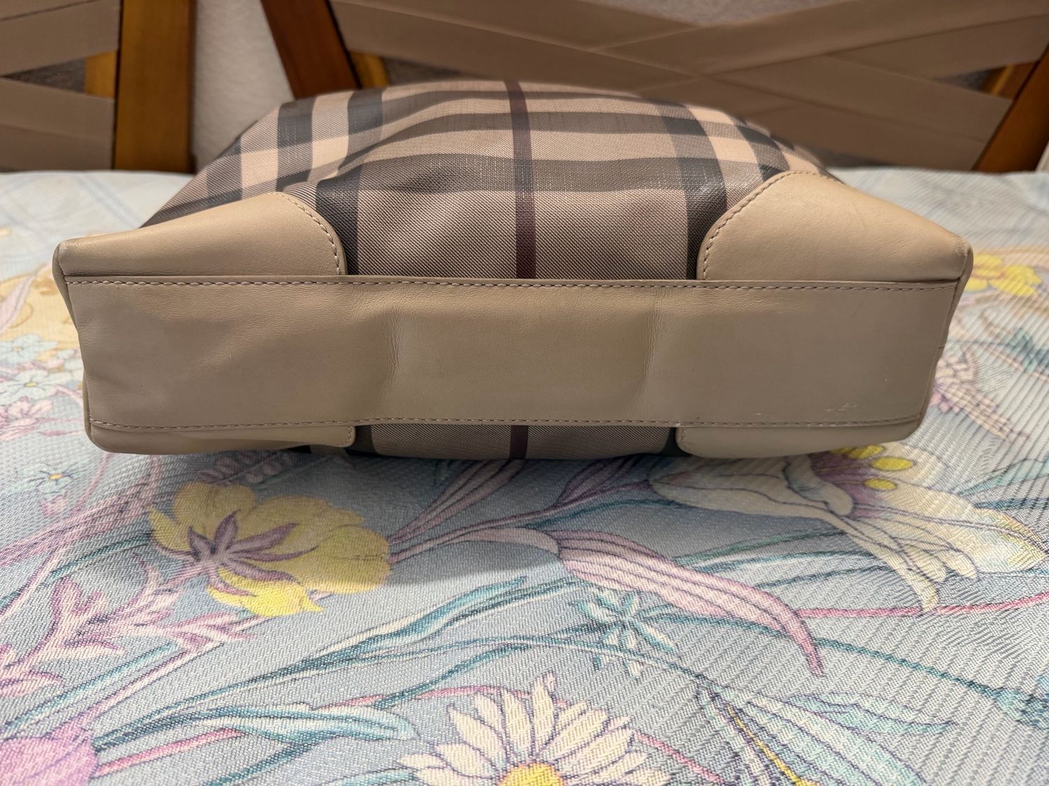 Burberry Haymarket Smoke Check Marlow Tote Shoulder Bag