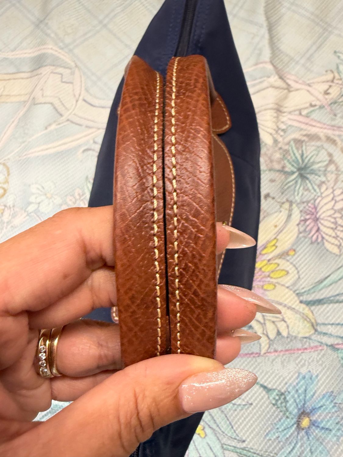 Longchamp Le Pliage Top Handle Small in Navy Blue