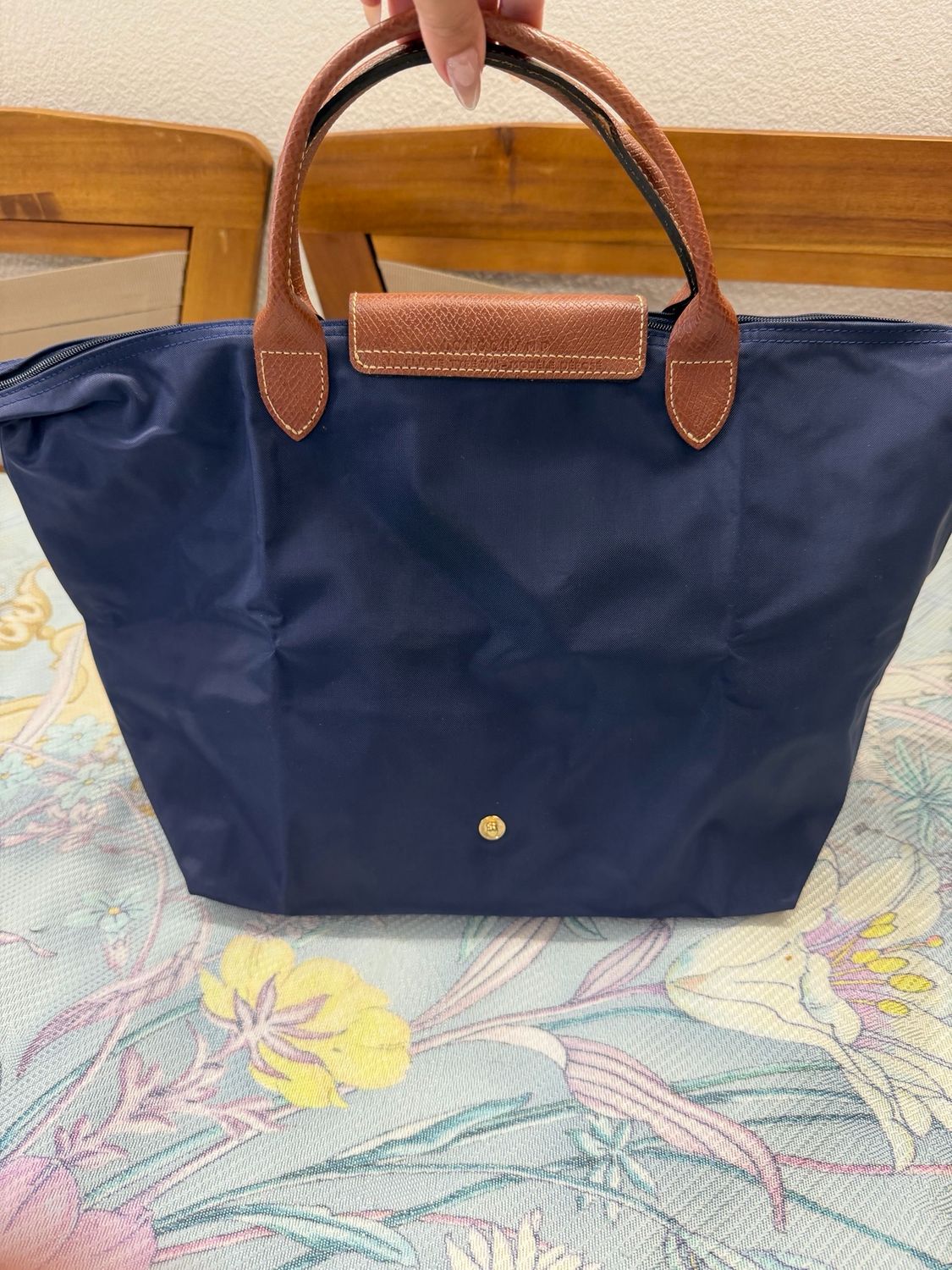 Longchamp Le Pliage Medium Top Handle in Navy