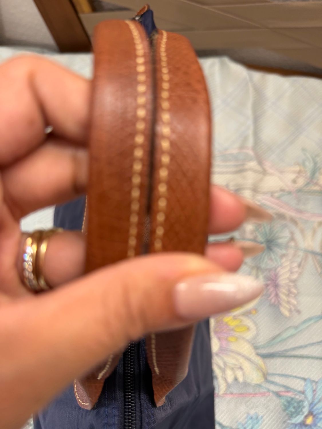 Longchamp Le Pliage Medium Top Handle in Navy