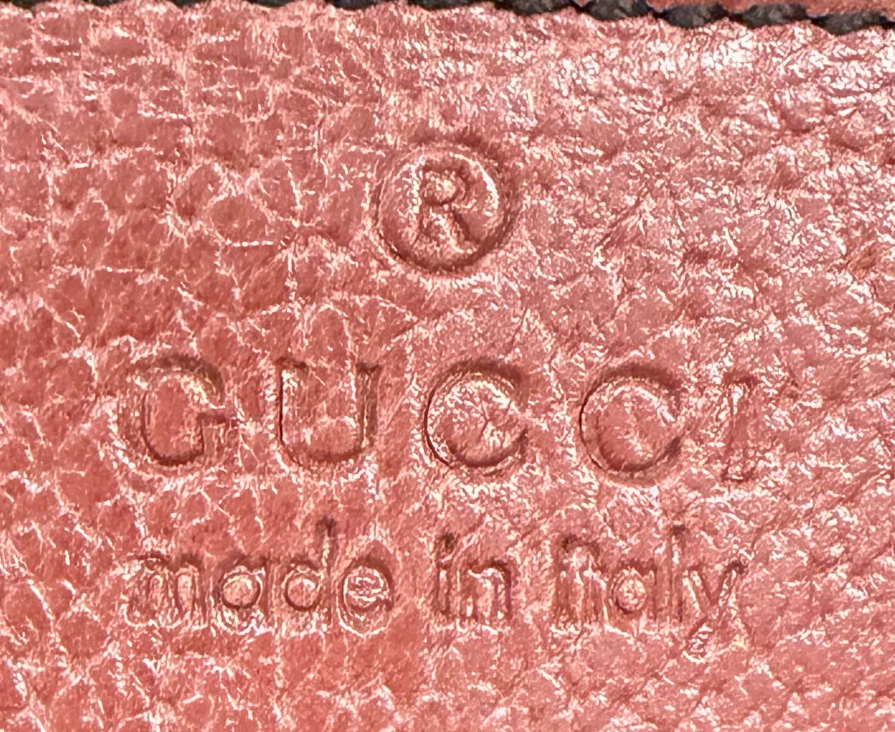 Gucci Monogram Abbey Suede Zipper Tote in Salmon