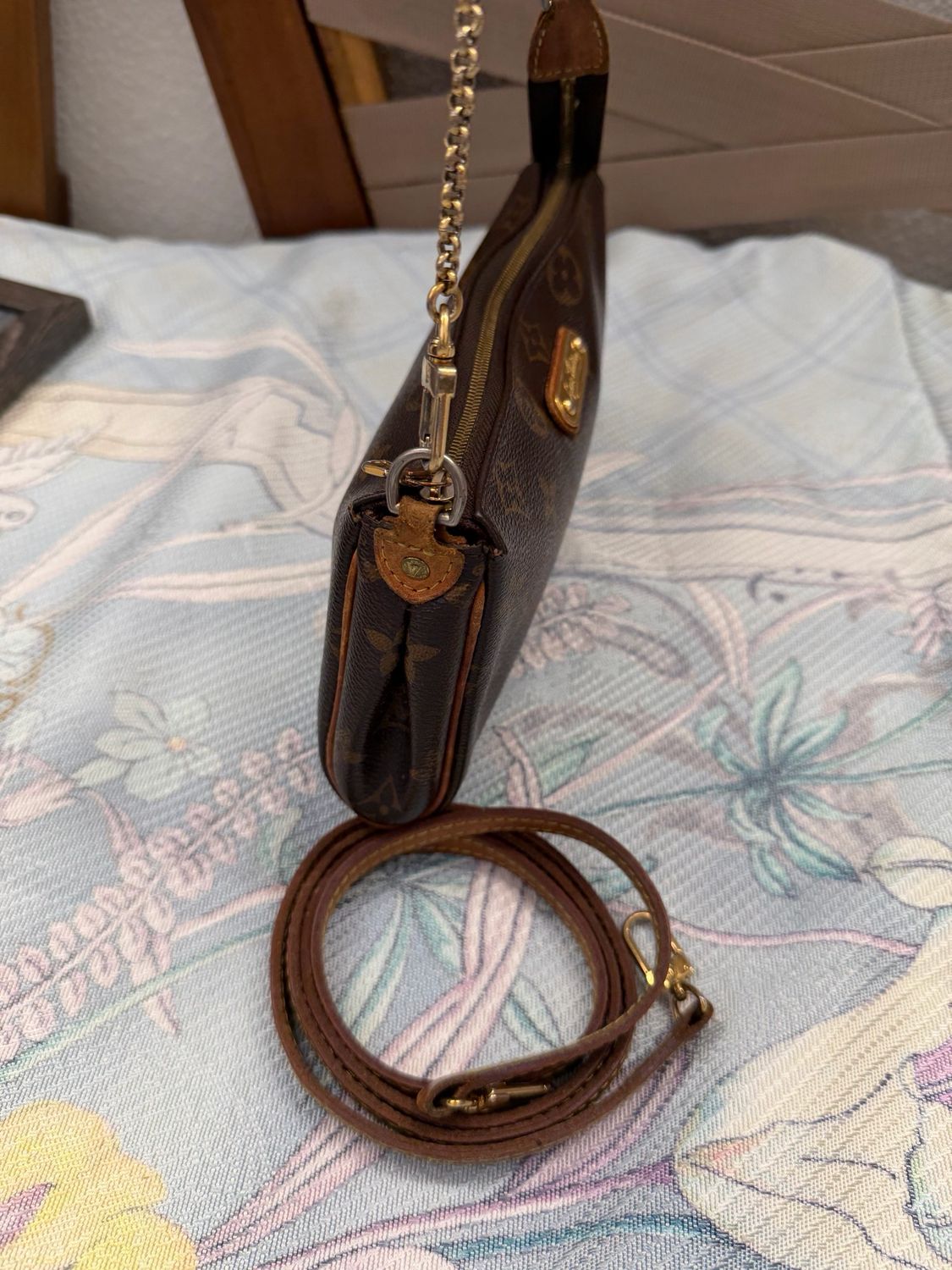 Louis Vuitton Monogram Eva Pochette Clutch Crossbody Sling