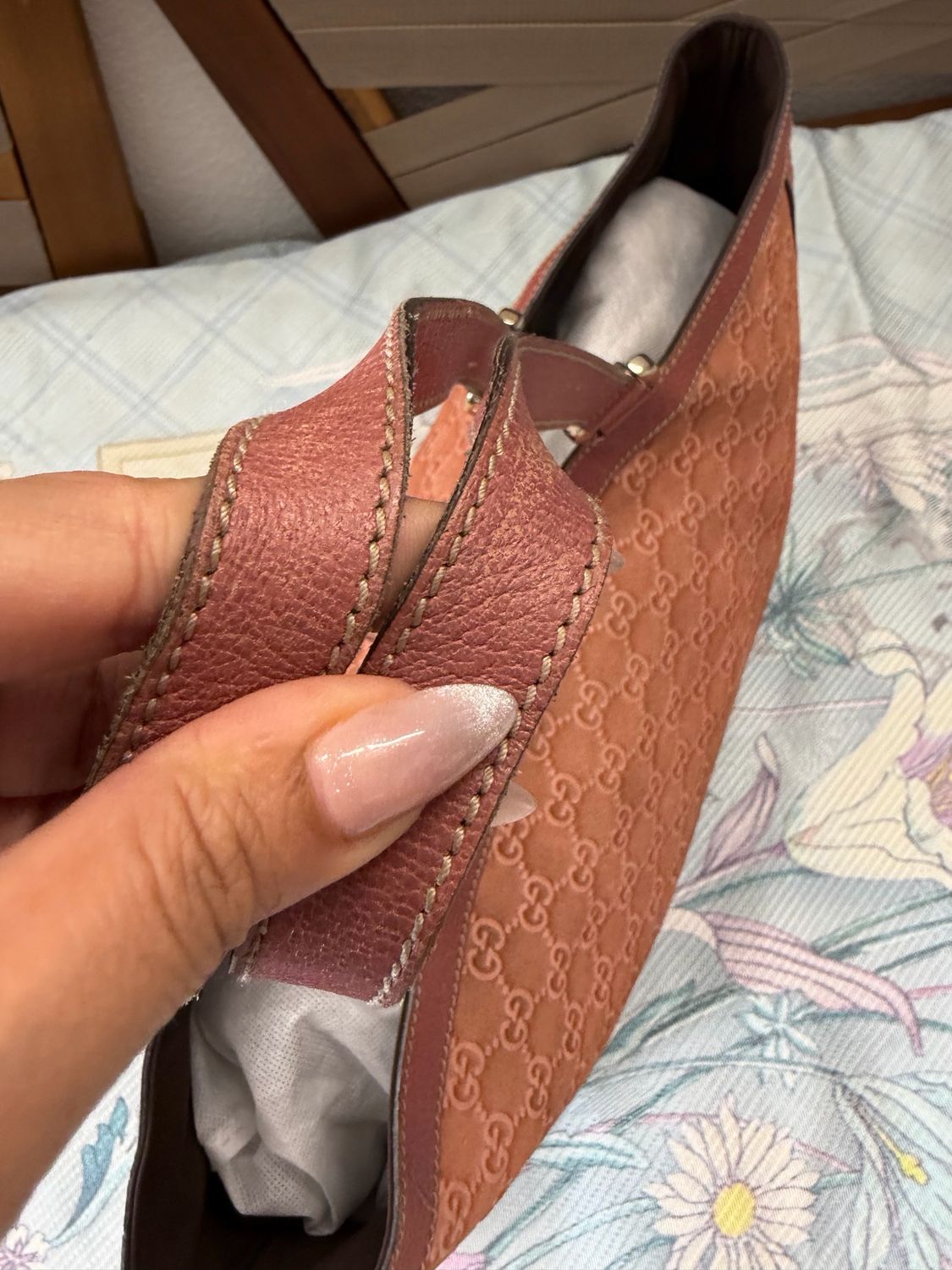 Gucci Monogram Abbey Shopper Tote Suede