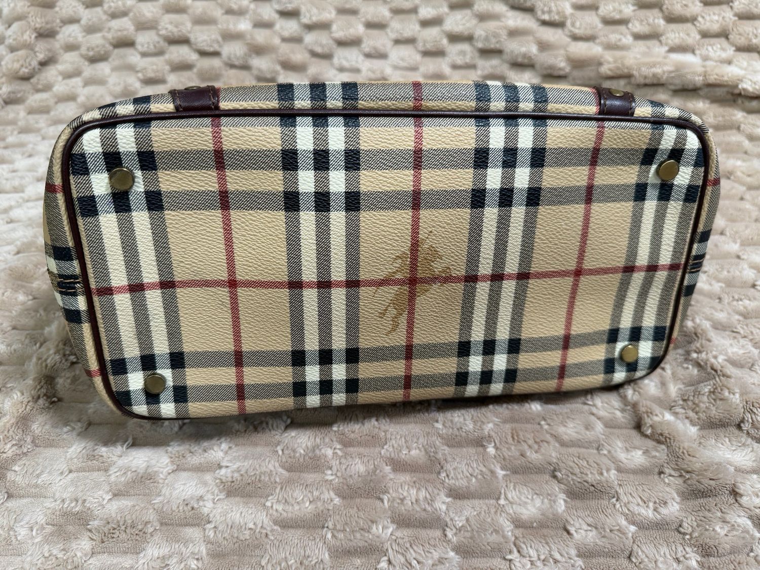 Burberry Haymarket Check Buckle Flap Tote