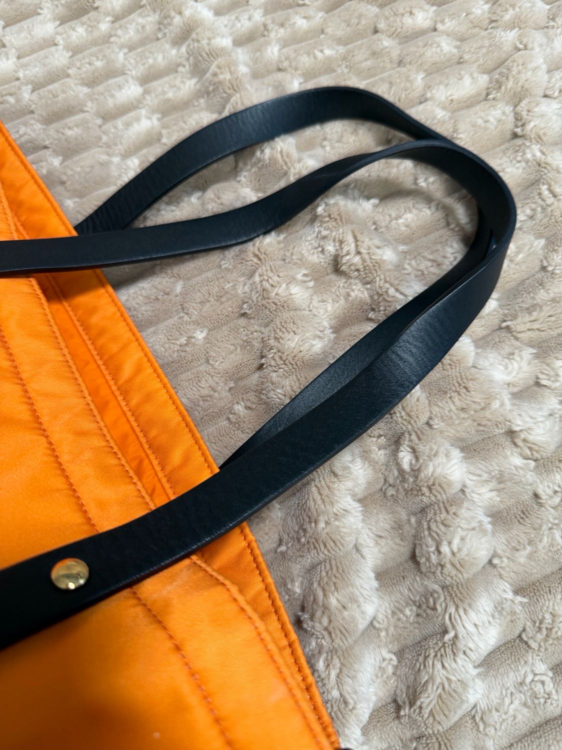Burberry Nylon Orange Tote Shoulder Logo