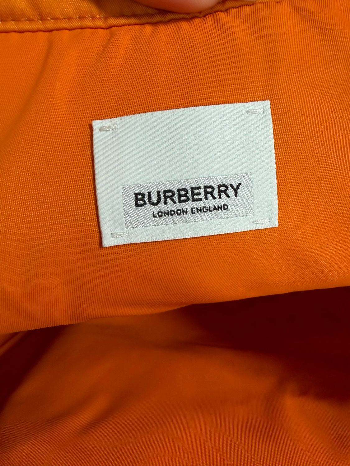 Burberry Nylon Orange Tote Shoulder Logo