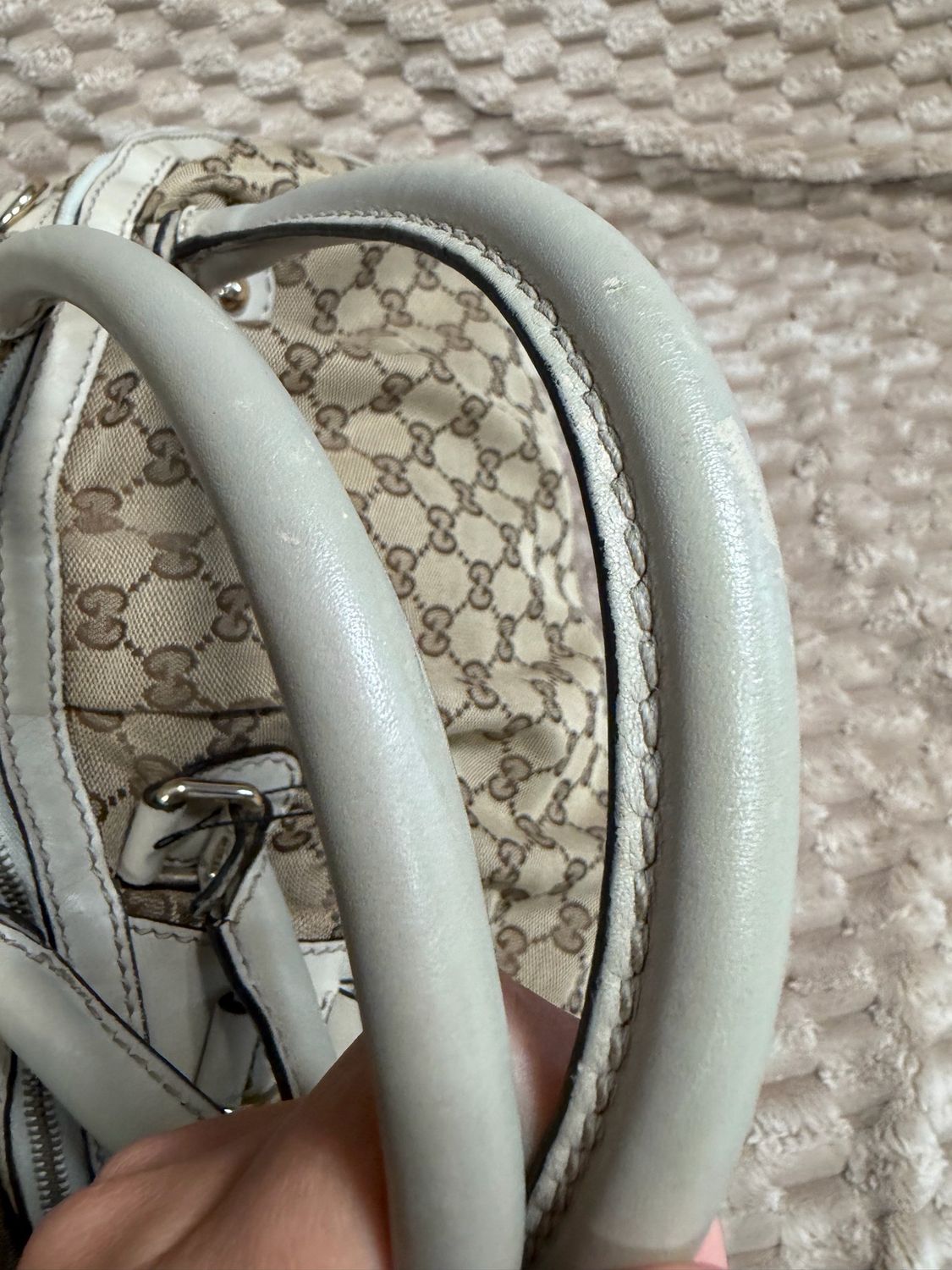 Gucci Monogram Canvas Sukey Zipper Bowler Tote Shoulder