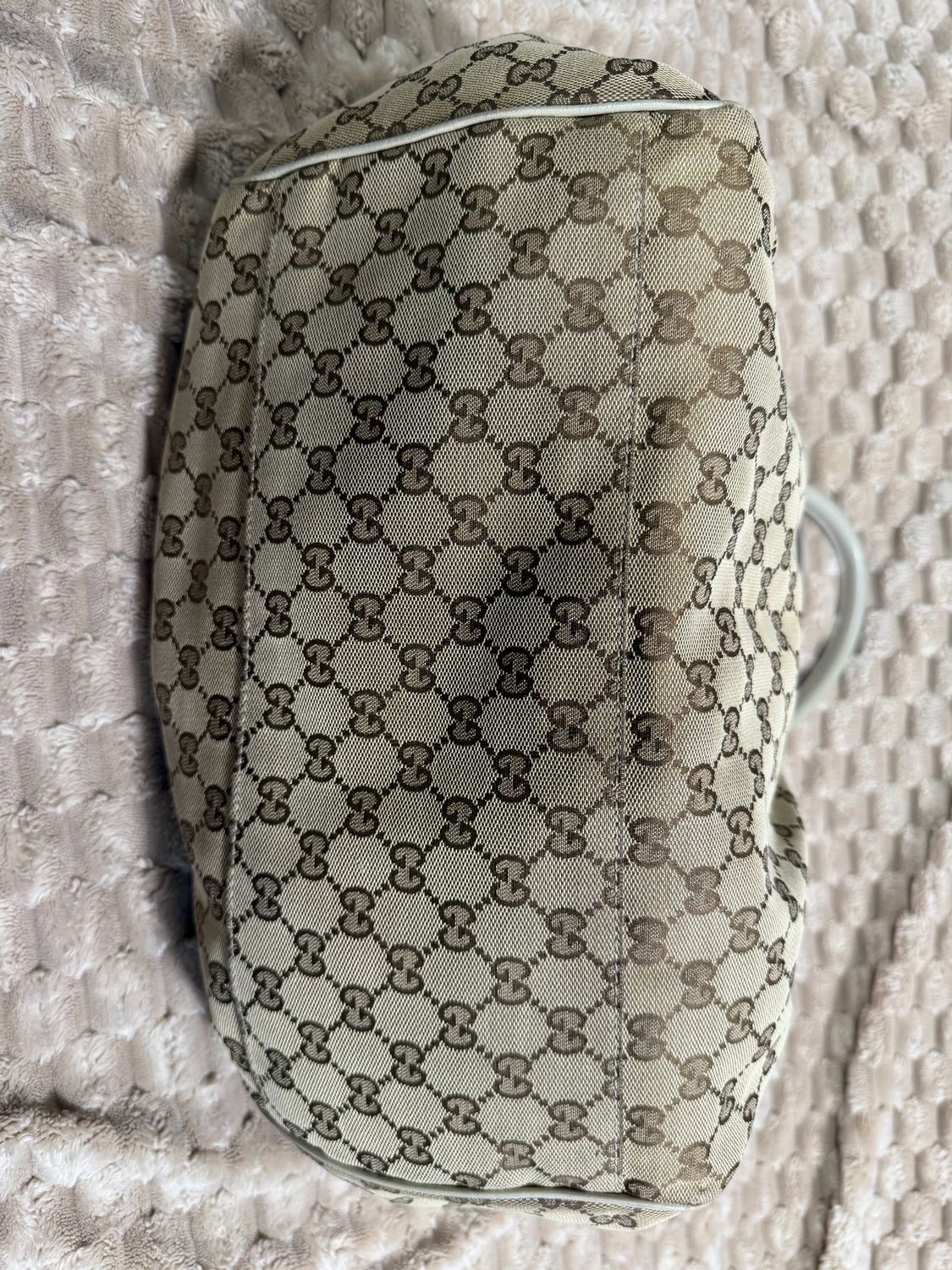 Gucci Monogram Canvas Sukey Zipper Bowler Tote Shoulder