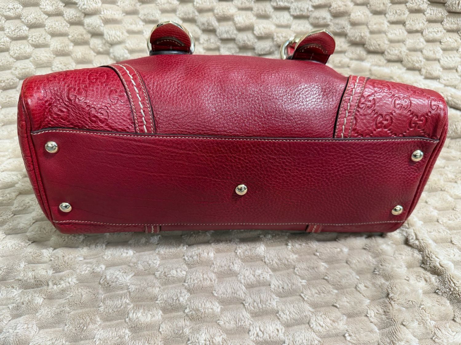 Gucci Monogram Leather Guccissima Bowler Tote Shoulder Bag