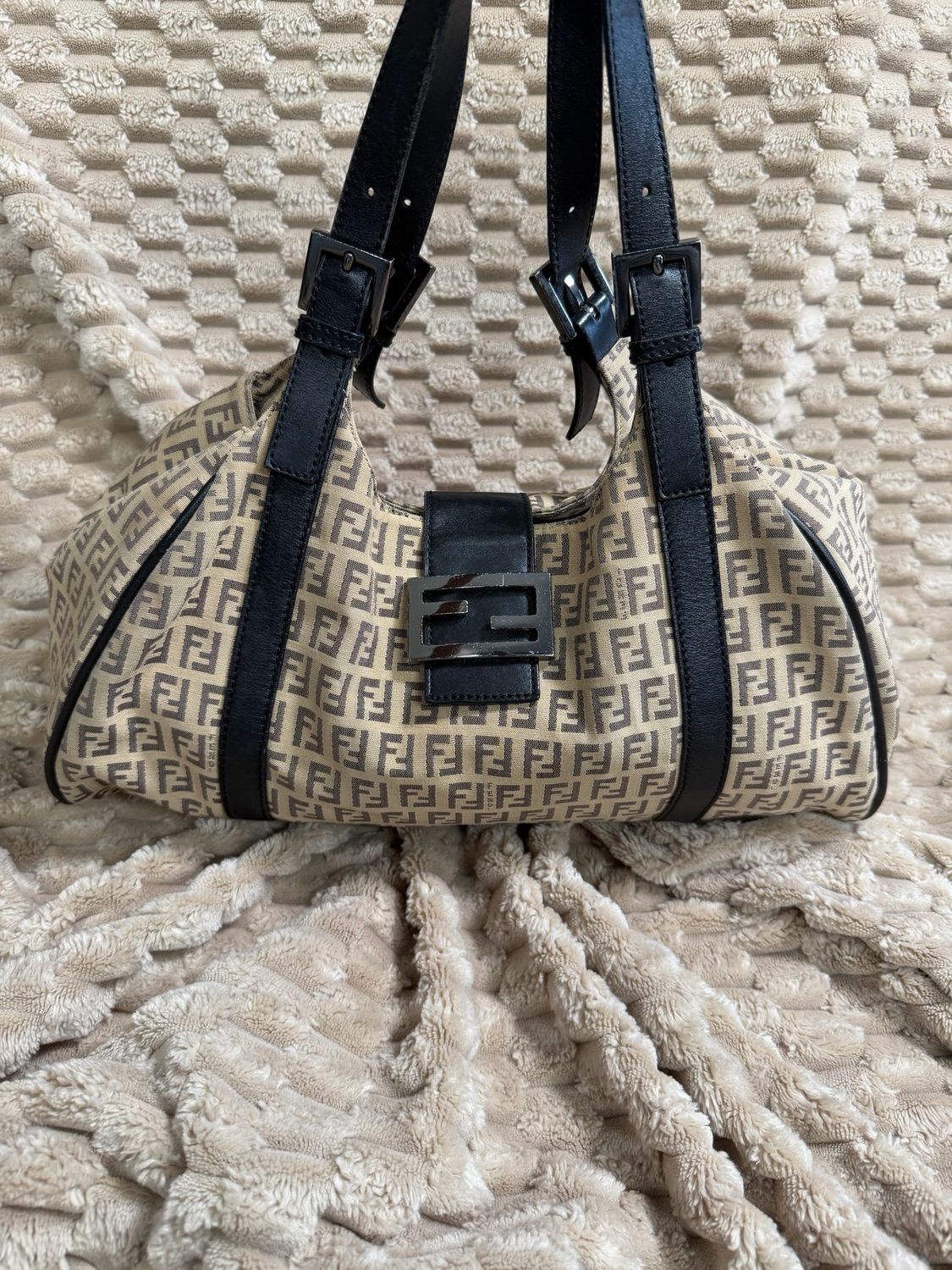 Fendi Zucchino Flap Shoulder Bag