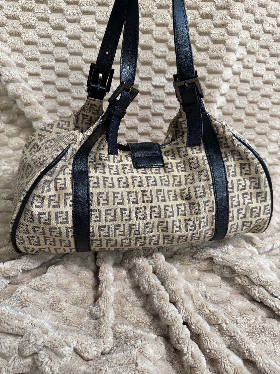 Fendi Zucchino Flap Shoulder Bag