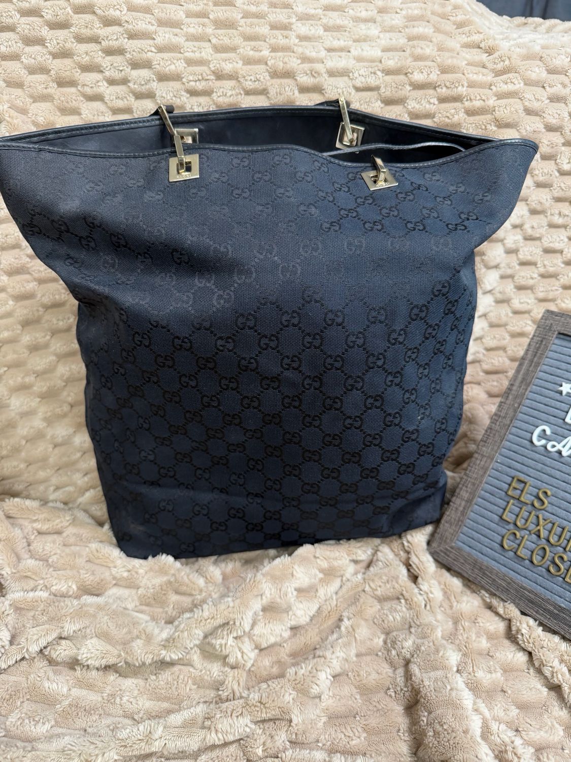 Gucci Monogram Canvas Vertical Tote in Large