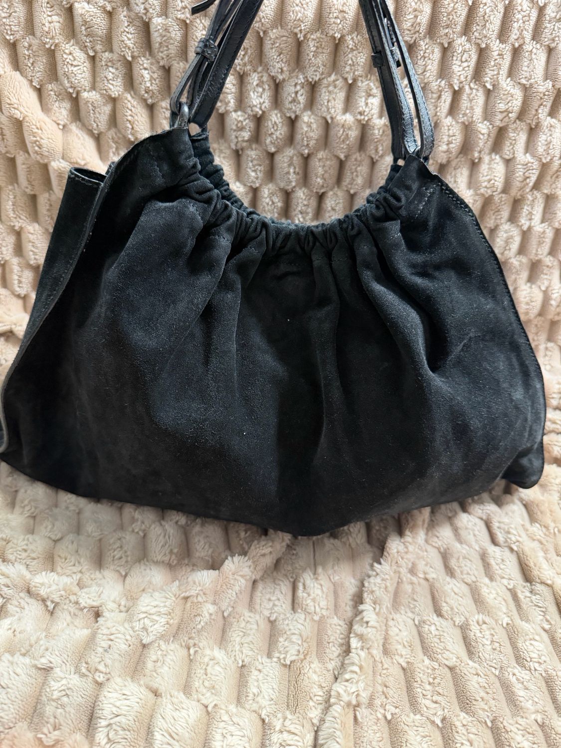 Gucci Vintage Suede and Leather Tote in Black