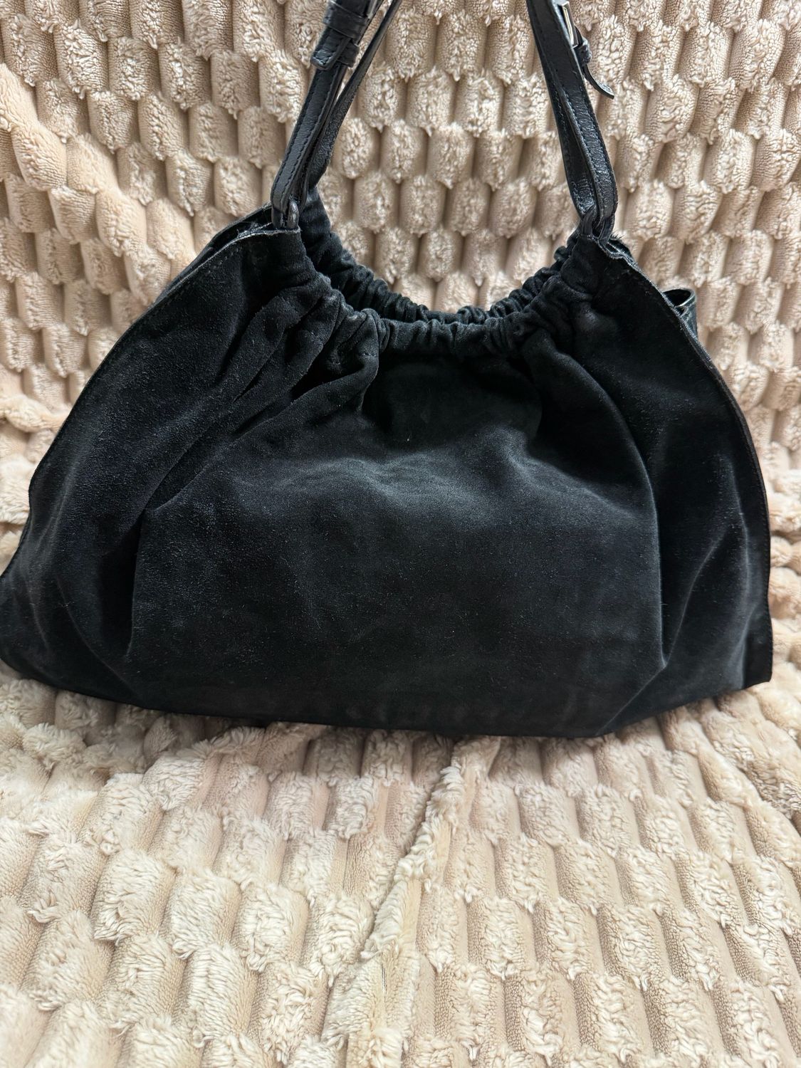 Gucci Vintage Suede and Leather Tote in Black