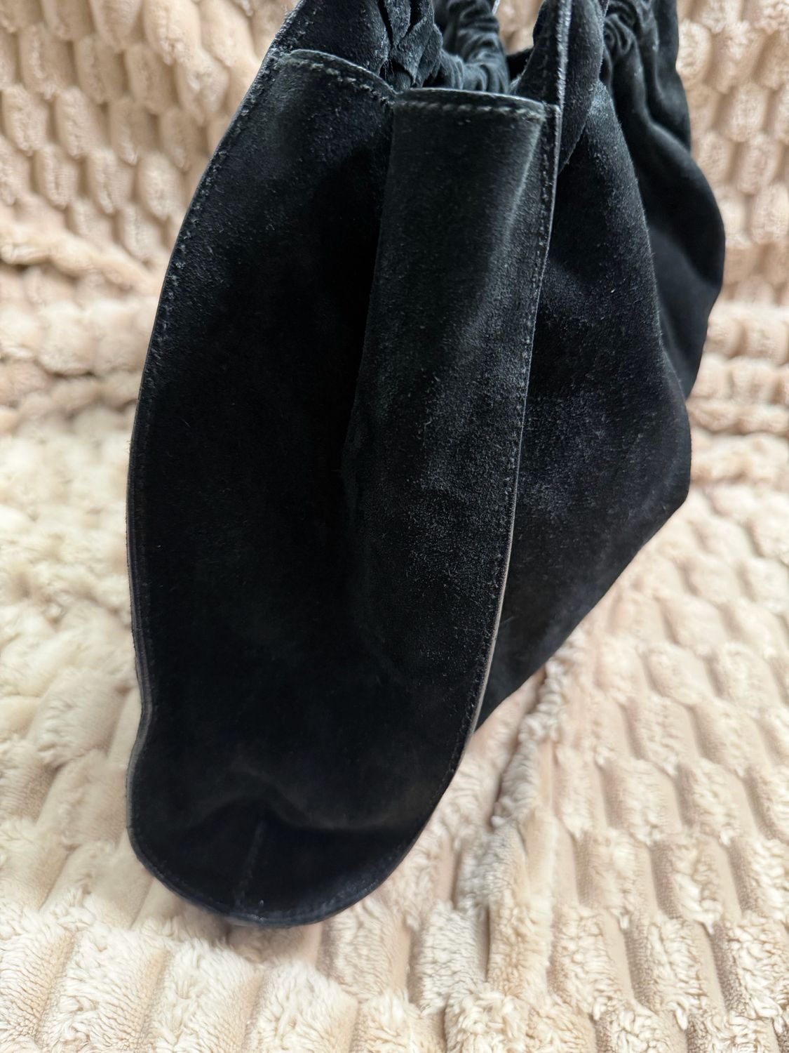 Gucci Vintage Suede and Leather Tote in Black