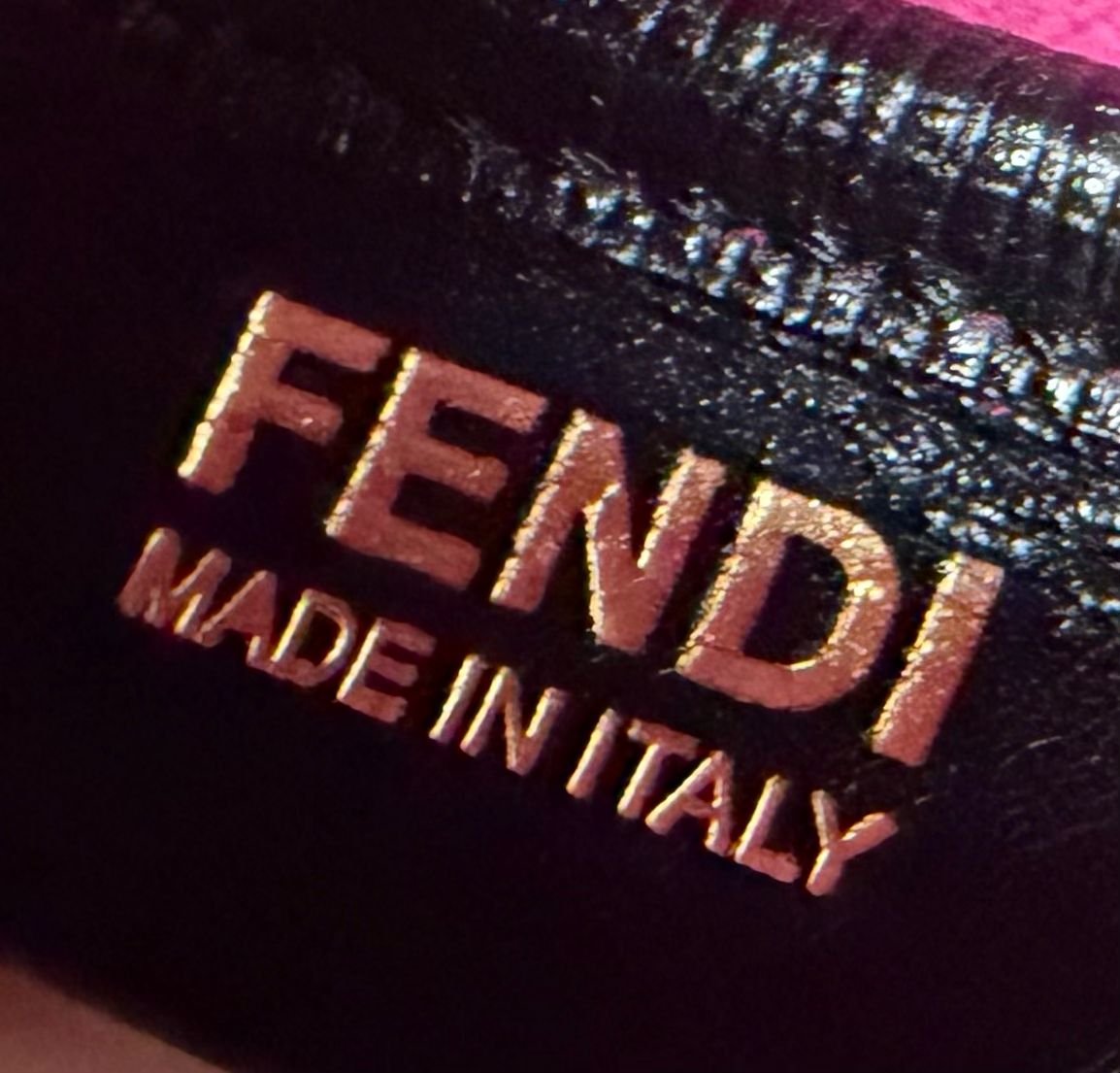 Fendi Perforated Roll Zipper Tote Shoulder Bag in Black