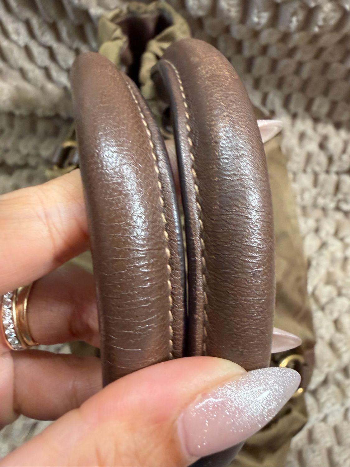 Prada Nylon Tessuto Convertible Crossbody Sling in Olive Green