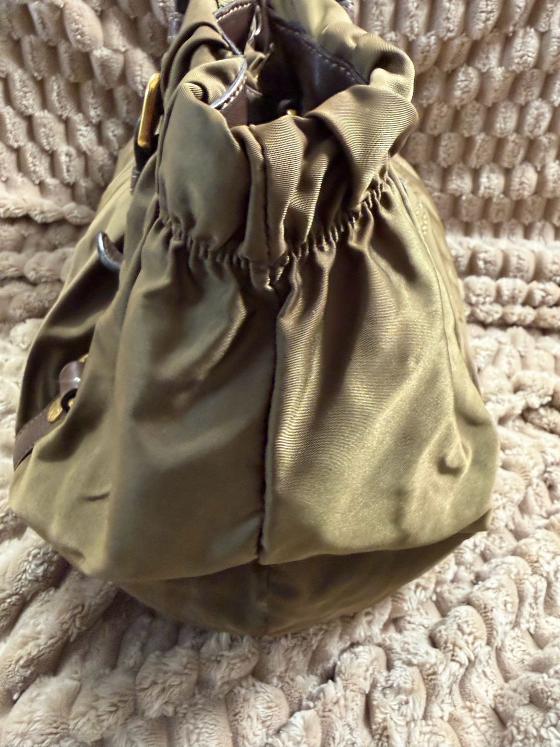 Prada Nylon Tessuto Convertible Crossbody Sling in Olive Green